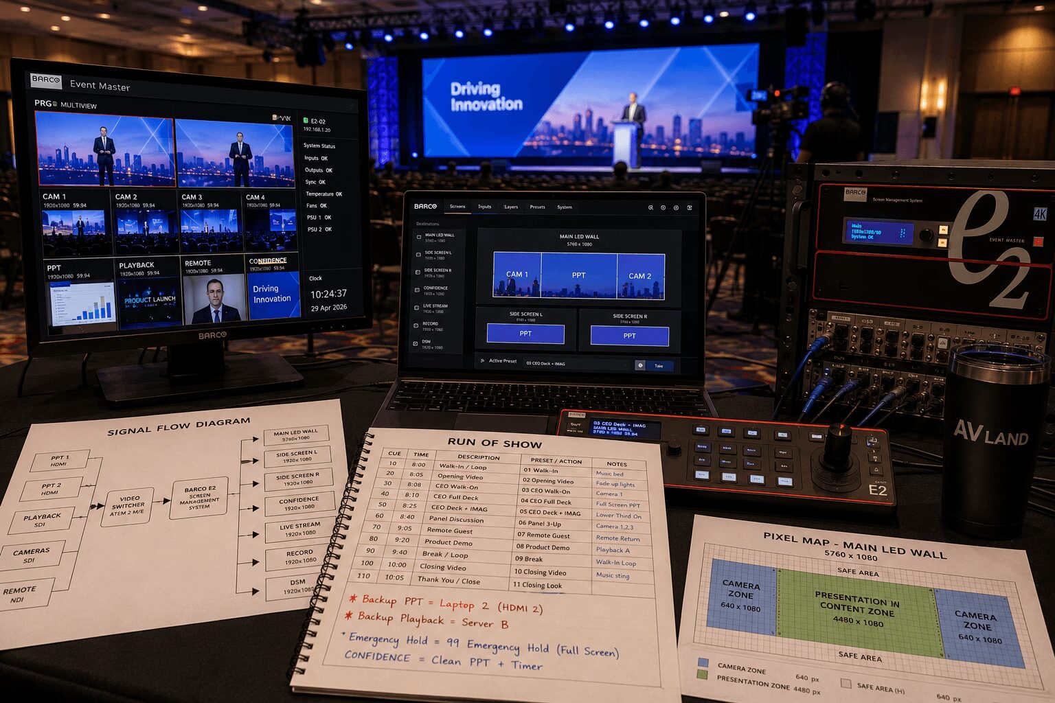 Barco E2 operator workflow